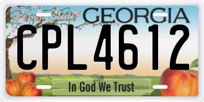 GA license plate CPL4612