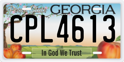 GA license plate CPL4613