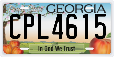 GA license plate CPL4615