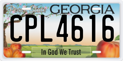 GA license plate CPL4616