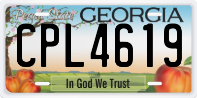 GA license plate CPL4619