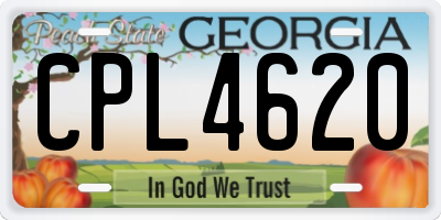 GA license plate CPL4620