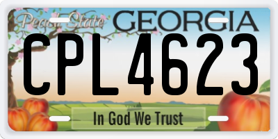 GA license plate CPL4623