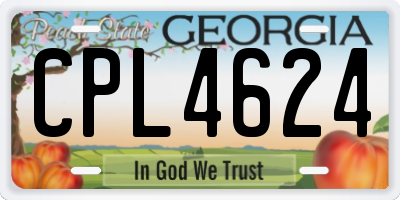 GA license plate CPL4624