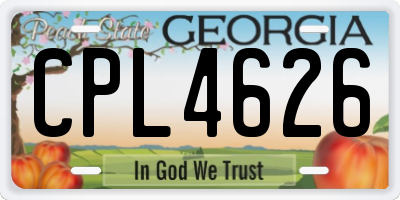 GA license plate CPL4626