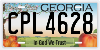 GA license plate CPL4628