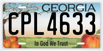 GA license plate CPL4633