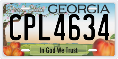 GA license plate CPL4634