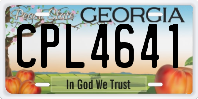 GA license plate CPL4641