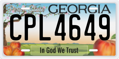 GA license plate CPL4649