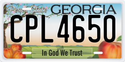 GA license plate CPL4650