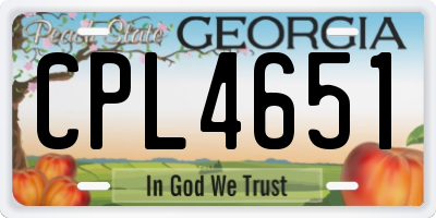 GA license plate CPL4651