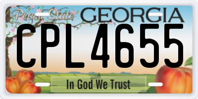 GA license plate CPL4655