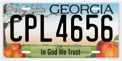 GA license plate CPL4656