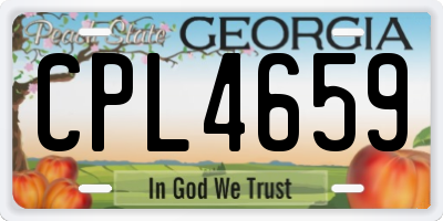 GA license plate CPL4659