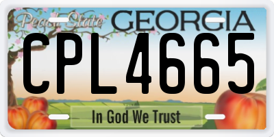 GA license plate CPL4665