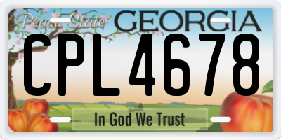 GA license plate CPL4678