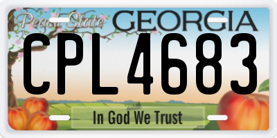 GA license plate CPL4683