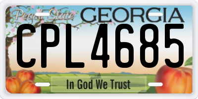 GA license plate CPL4685
