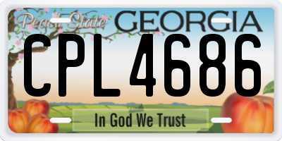 GA license plate CPL4686