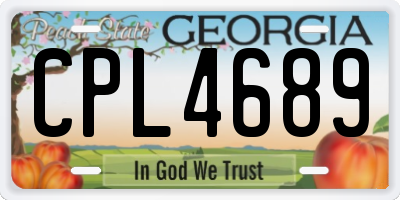 GA license plate CPL4689