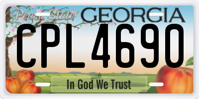 GA license plate CPL4690