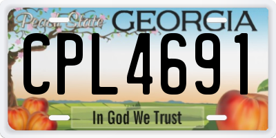 GA license plate CPL4691