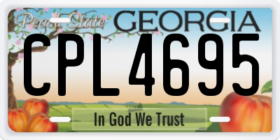 GA license plate CPL4695