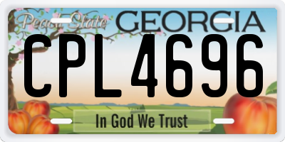 GA license plate CPL4696