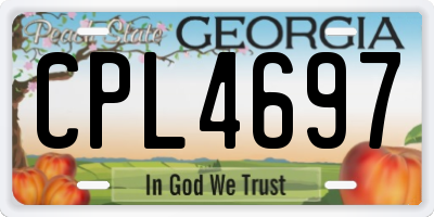 GA license plate CPL4697