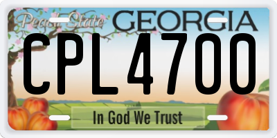 GA license plate CPL4700