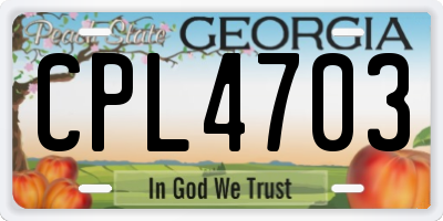 GA license plate CPL4703
