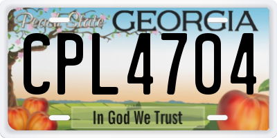 GA license plate CPL4704