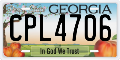 GA license plate CPL4706