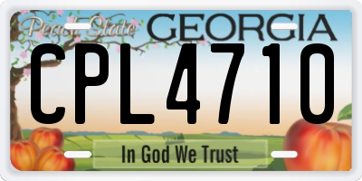 GA license plate CPL4710