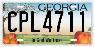 GA license plate CPL4711
