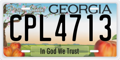 GA license plate CPL4713