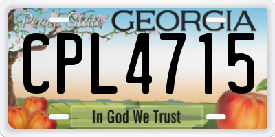 GA license plate CPL4715