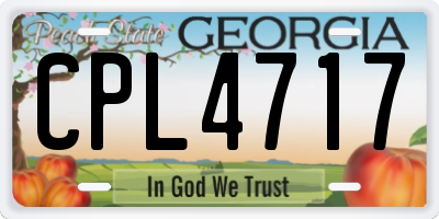 GA license plate CPL4717