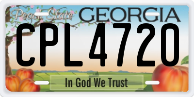 GA license plate CPL4720
