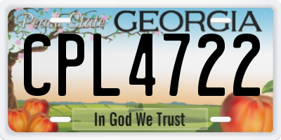 GA license plate CPL4722