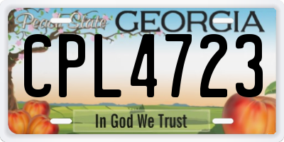 GA license plate CPL4723