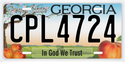 GA license plate CPL4724