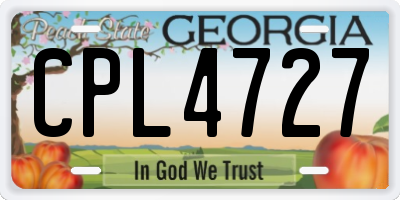 GA license plate CPL4727
