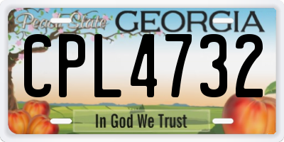 GA license plate CPL4732