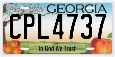 GA license plate CPL4737