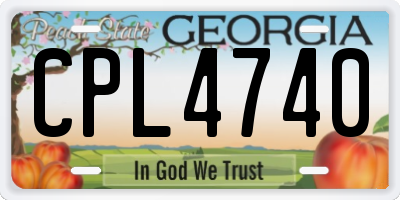 GA license plate CPL4740