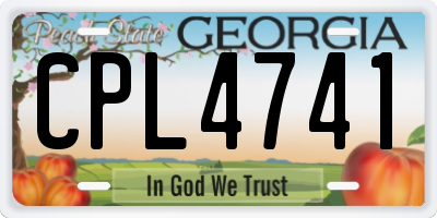 GA license plate CPL4741