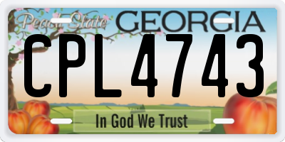 GA license plate CPL4743