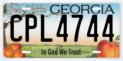 GA license plate CPL4744